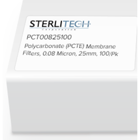 STERLITECH Polycarbonate (PCTE) Membrane Filters, 0.08 Micron, 25mm, PK100 PCT00825100